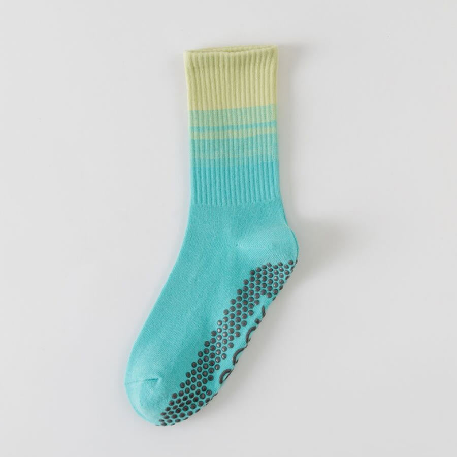Chaussettes de yoga Olivenorma mi-mollet haute élasticité, antidérapantes, à picots en silicone, résistantes aux chocs et offrant un bon maintien de l'équilibre. - Bleu paon - 10 paires - image 9