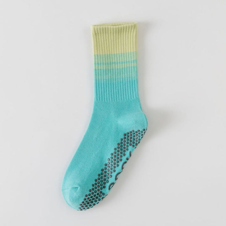 Chaussettes de yoga Olivenorma mi-mollet haute élasticité, antidérapantes, à picots en silicone, résistantes aux chocs et offrant un bon maintien de l'équilibre. - Bleu paon - 10 paires - image 9
