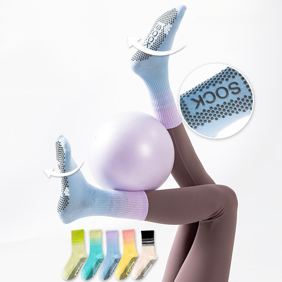 Chaussettes de yoga Olivenorma mi-mollet haute élasticité, antidérapantes, à picots en silicone, résistantes aux chocs et offrant un bon maintien de l'équilibre. - image 2