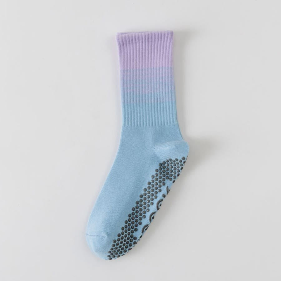 Chaussettes de yoga Olivenorma mi-mollet haute élasticité, antidérapantes, à picots en silicone, résistantes aux chocs et offrant un bon maintien de l'équilibre. - Bleu clair - 10 paires - image 1