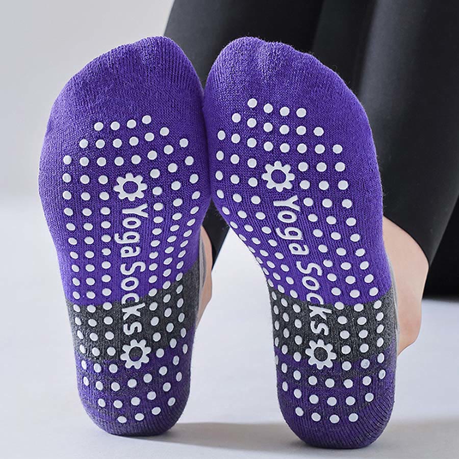 Chaussettes de yoga Olivenorma à doublure cachée, couvrant tout le pied, antidérapantes, absorbant les chocs, en coton doux et respirant, pour le sport et le yoga (femme). - image 3
