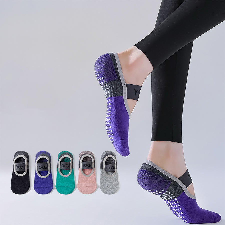 Chaussettes de yoga Olivenorma à doublure cachée, couvrant tout le pied, antidérapantes, absorbant les chocs, en coton doux et respirant, pour le sport et le yoga (femme). - image 0
