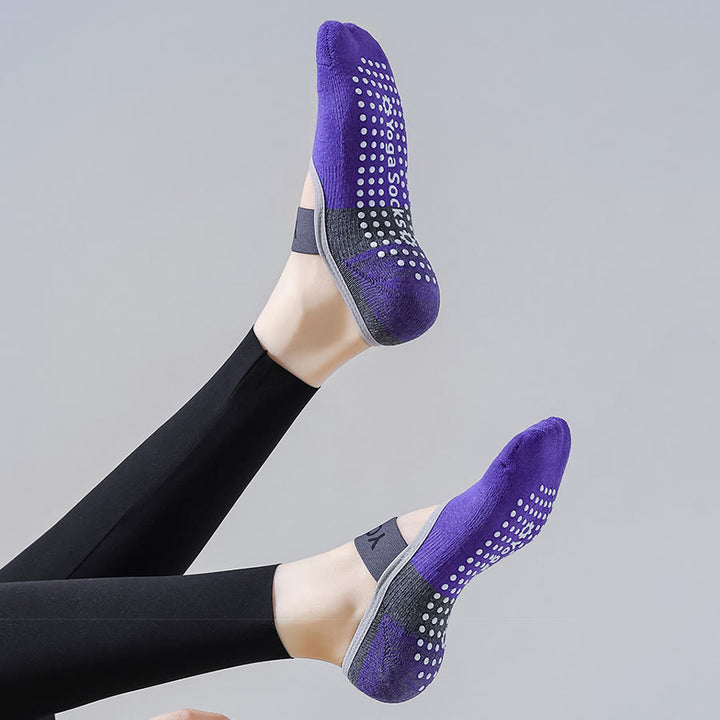 Chaussettes de yoga Olivenorma à doublure cachée, couvrant tout le pied, antidérapantes, absorbant les chocs, en coton doux et respirant, pour le sport et le yoga (femme). - image 2