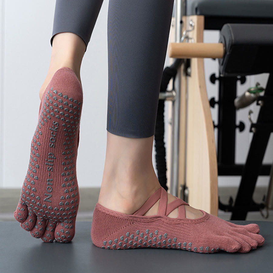 Chaussettes de yoga pour femmes Olivenorma à cinq orteils avec embouts en silicone antidérapants et amortissants, pour toutes les activités intérieures. - image 16