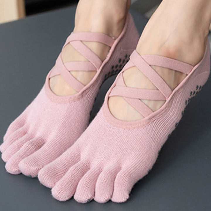 Chaussettes de yoga pour femmes Olivenorma à cinq orteils avec embouts en silicone antidérapants et amortissants, pour toutes les activités intérieures. - image 7