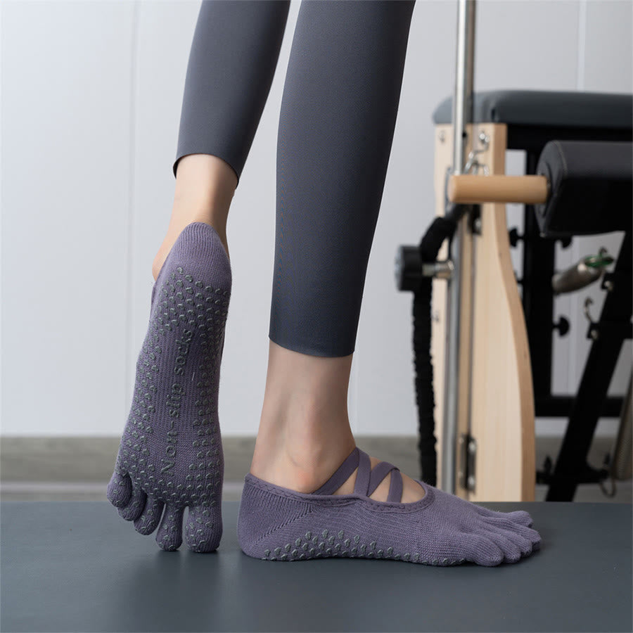 Chaussettes de yoga pour femmes Olivenorma à cinq orteils avec embouts en silicone antidérapants et amortissants, pour toutes les activités intérieures. - image 17