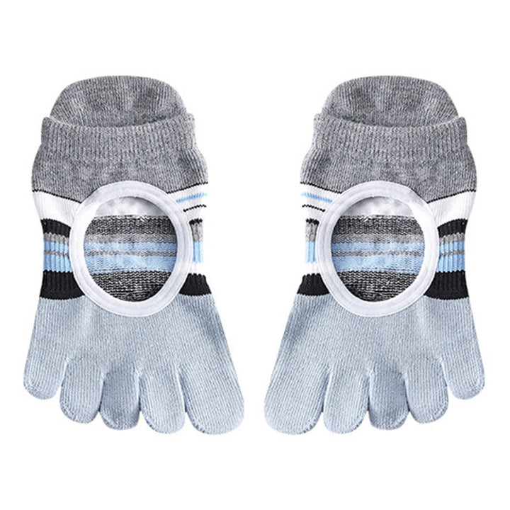 Chaussettes de yoga Olivenorma pour femmes, antidérapantes, silencieuses et respirantes, avec semelles en silicone antidérapantes pour une posture stable et un soulagement de la pression. Idéales pour l'entraînement et le yoga. - Bleu - 10 paires - image 4