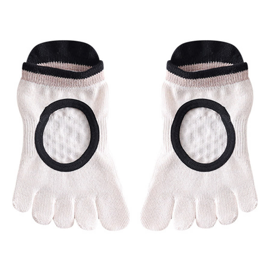 Chaussettes de yoga Olivenorma pour femmes, antidérapantes, silencieuses et respirantes, avec semelles en silicone antidérapantes pour une posture stable et un soulagement de la pression. Idéales pour l'entraînement et le yoga. - Beige - 10 paires - image 9
