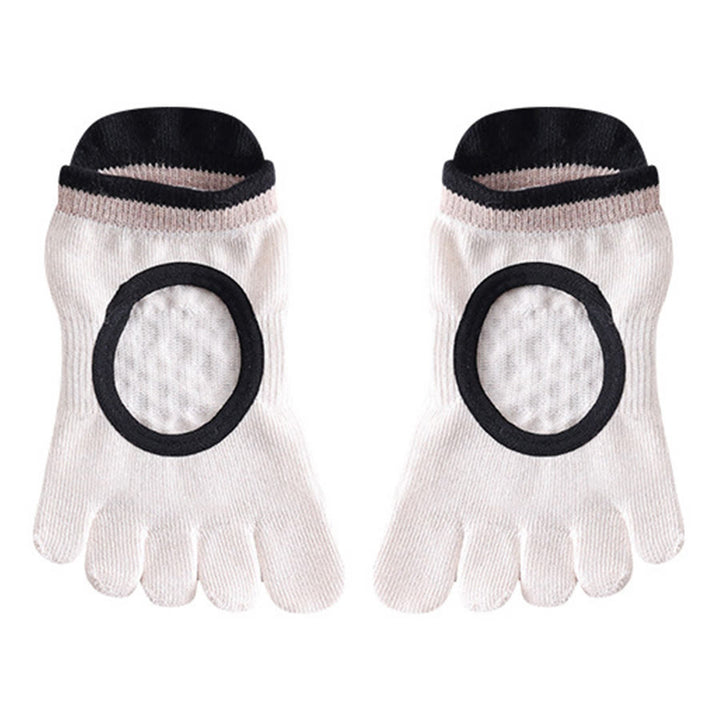 Chaussettes de yoga Olivenorma pour femmes, antidérapantes, silencieuses et respirantes, avec semelles en silicone antidérapantes pour une posture stable et un soulagement de la pression. Idéales pour l'entraînement et le yoga. - Beige - 10 paires - image 9
