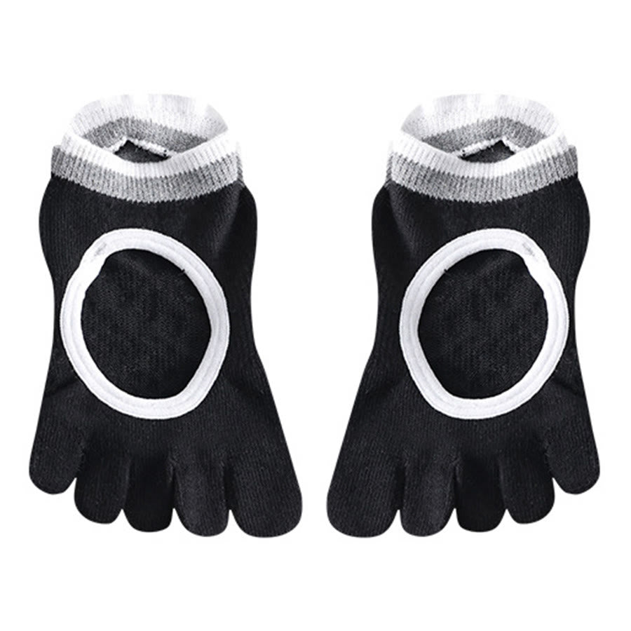 Chaussettes de yoga Olivenorma pour femmes, antidérapantes, silencieuses et respirantes, avec semelles en silicone antidérapantes pour une posture stable et un soulagement de la pression. Idéales pour l'entraînement et le yoga. - Noir - 10 paires - image 16