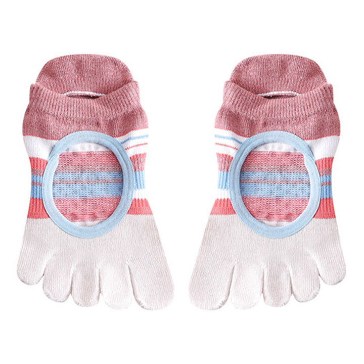 Chaussettes de yoga Olivenorma pour femmes, antidérapantes, silencieuses et respirantes, avec semelles en silicone antidérapantes pour une posture stable et un soulagement de la pression. Idéales pour l'entraînement et le yoga. - Rose - 10 paires - image 2