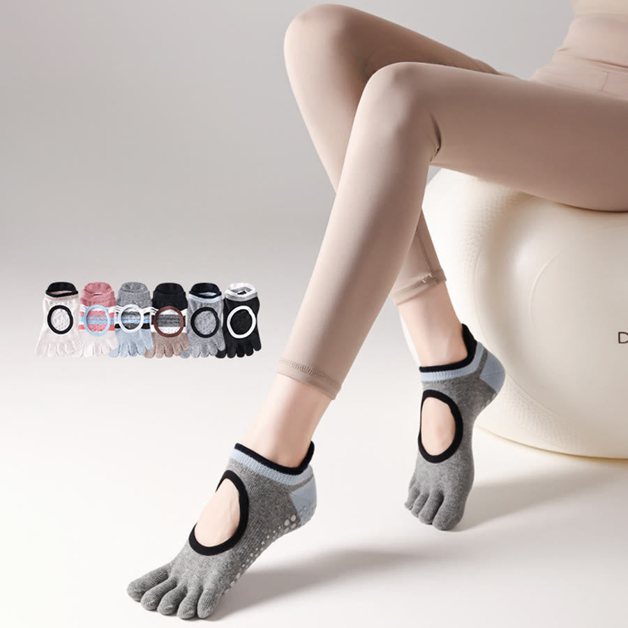 Chaussettes de yoga Olivenorma pour femmes, antidérapantes, silencieuses et respirantes, avec semelles en silicone antidérapantes pour une posture stable et un soulagement de la pression. Idéales pour l'entraînement et le yoga. - image 15