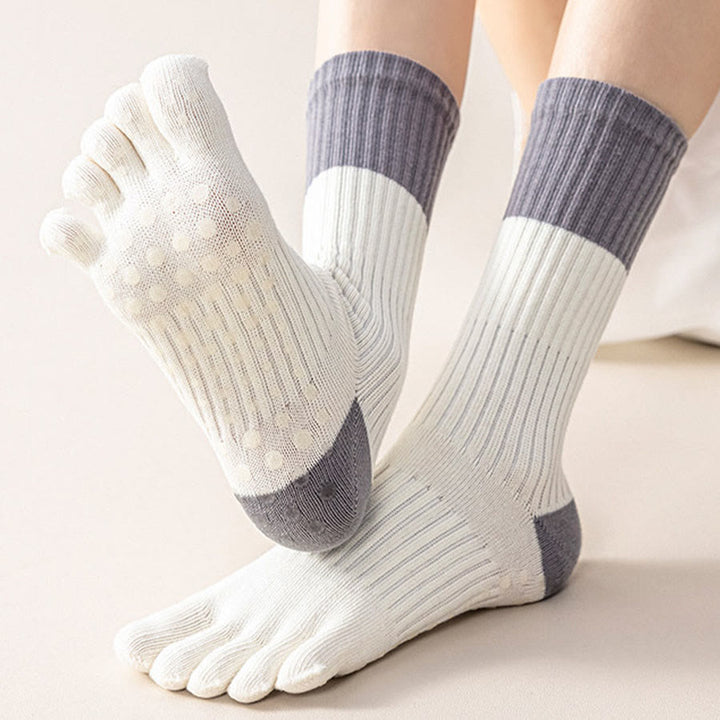 Chaussettes de yoga Olivenorma mi-mollet haute élasticité, semelle intégrale en silicone antidérapante avec amorti silencieux, pour le sport et le fitness (femme) - image 6