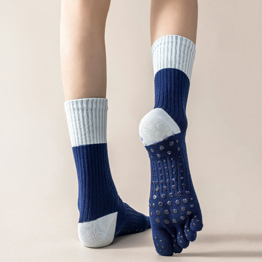 Chaussettes de yoga Olivenorma mi-mollet haute élasticité, semelle intégrale en silicone antidérapante avec amorti silencieux, pour le sport et le fitness (femme) - image 12