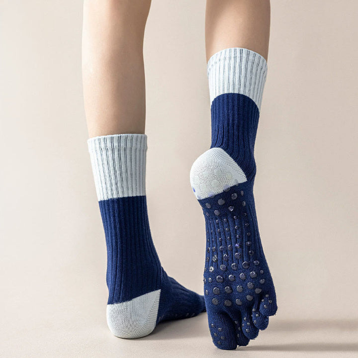 Chaussettes de yoga Olivenorma mi-mollet haute élasticité, semelle intégrale en silicone antidérapante avec amorti silencieux, pour le sport et le fitness (femme) - image 12
