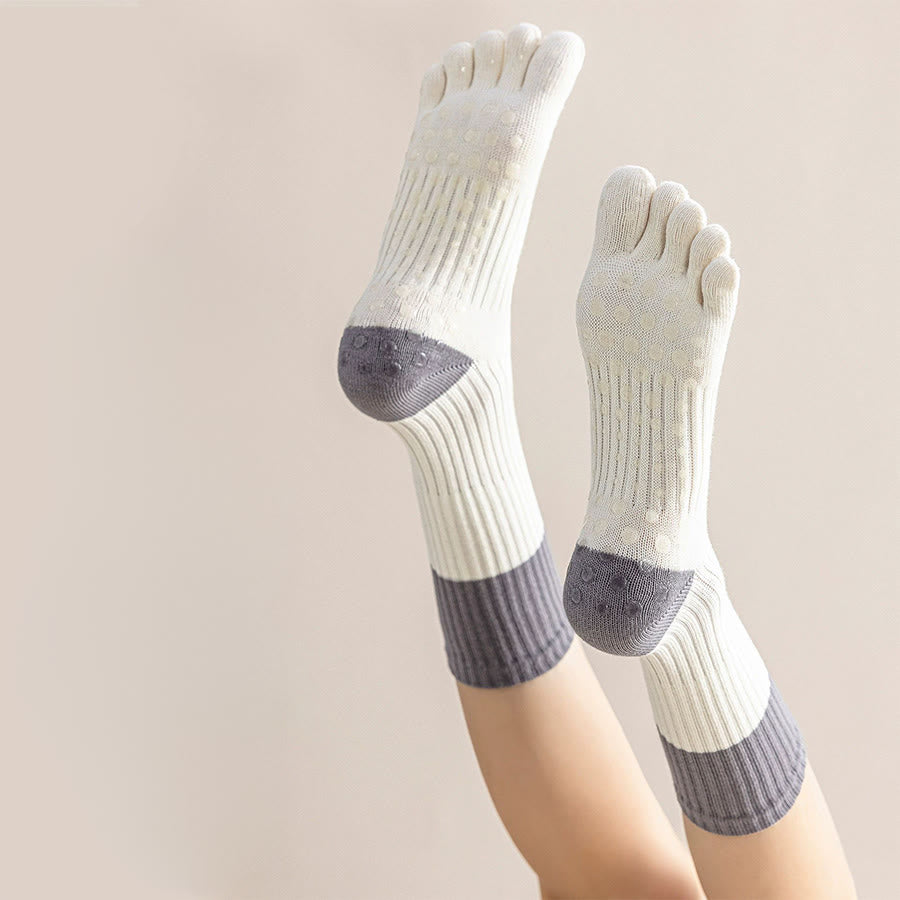 Chaussettes de yoga Olivenorma mi-mollet haute élasticité, semelle intégrale en silicone antidérapante avec amorti silencieux, pour le sport et le fitness (femme) - image 7
