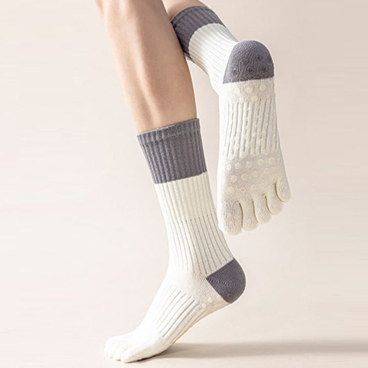 Chaussettes de yoga Olivenorma mi-mollet haute élasticité, semelle intégrale en silicone antidérapante avec amorti silencieux, pour le sport et le fitness (femme) - image 4
