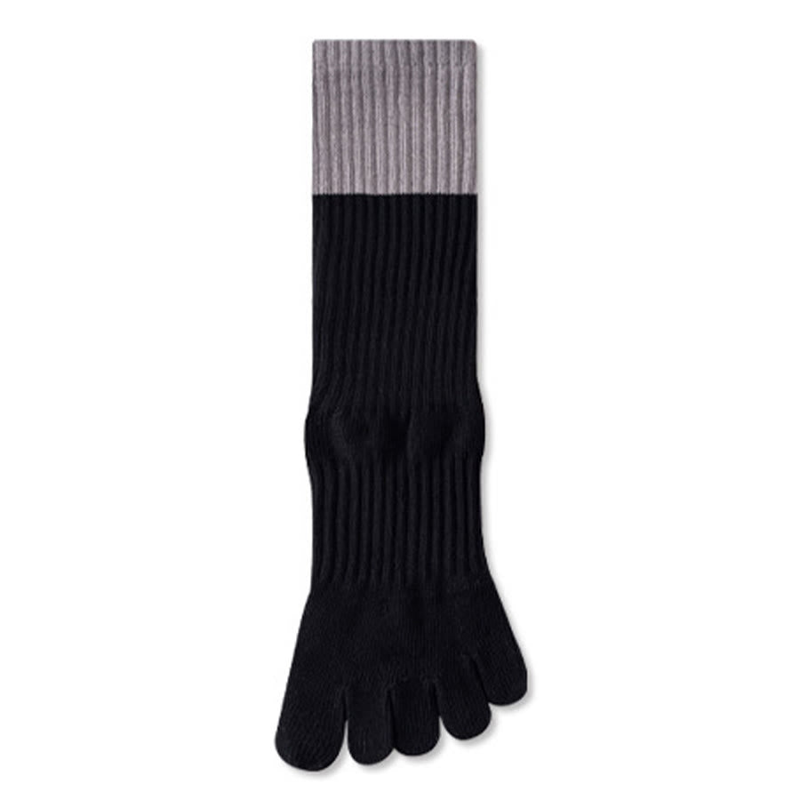 Chaussettes de yoga Olivenorma mi-mollet haute élasticité, semelle intégrale en silicone antidérapante avec amorti silencieux, pour le sport et le fitness (femme) - Contraste noir et gris - 10 paires - image 16