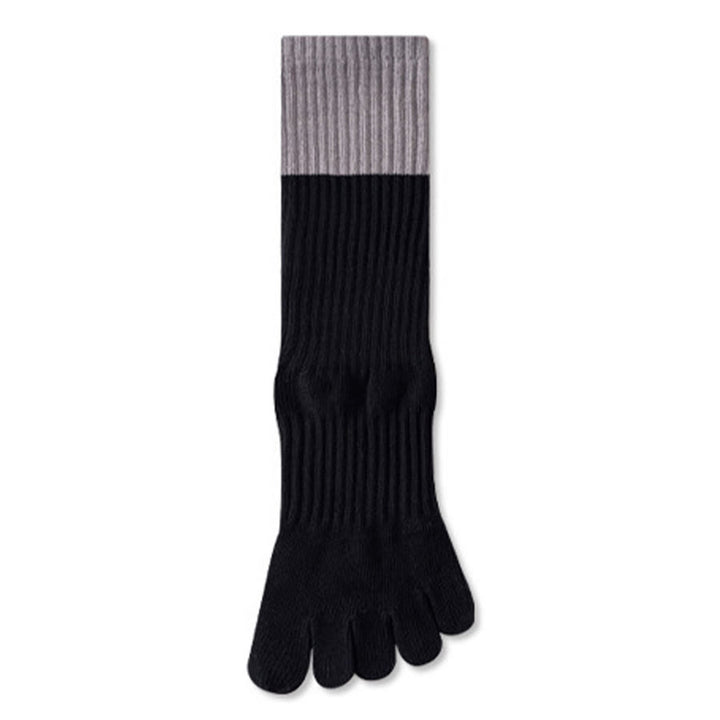 Chaussettes de yoga Olivenorma mi-mollet haute élasticité, semelle intégrale en silicone antidérapante avec amorti silencieux, pour le sport et le fitness (femme) - Contraste noir et gris - 10 paires - image 16