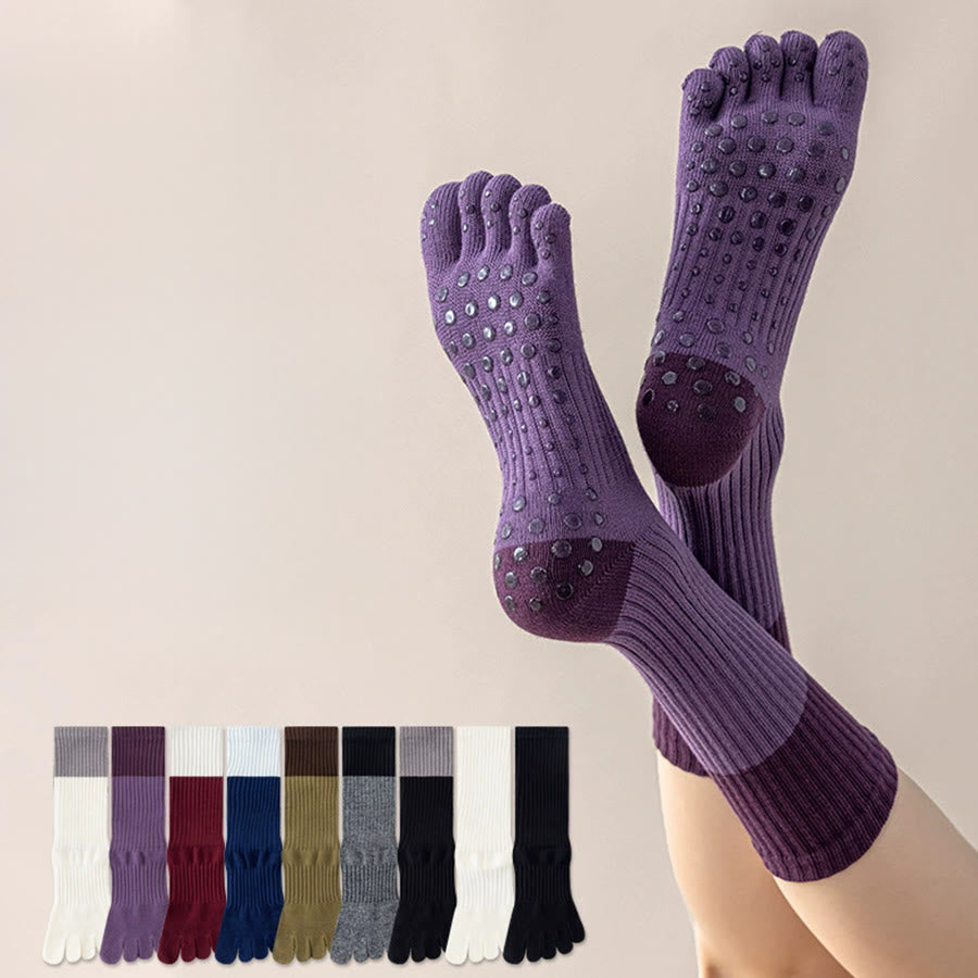 Chaussettes de yoga Olivenorma mi-mollet haute élasticité, semelle intégrale en silicone antidérapante avec amorti silencieux, pour le sport et le fitness (femme) - image 0