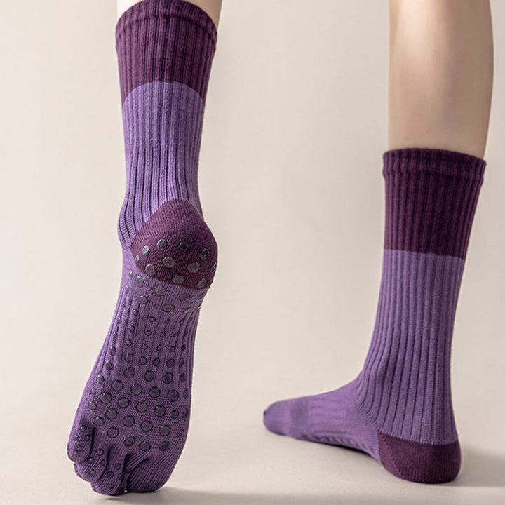 Chaussettes de yoga Olivenorma mi-mollet haute élasticité, semelle intégrale en silicone antidérapante avec amorti silencieux, pour le sport et le fitness (femme) - image 2