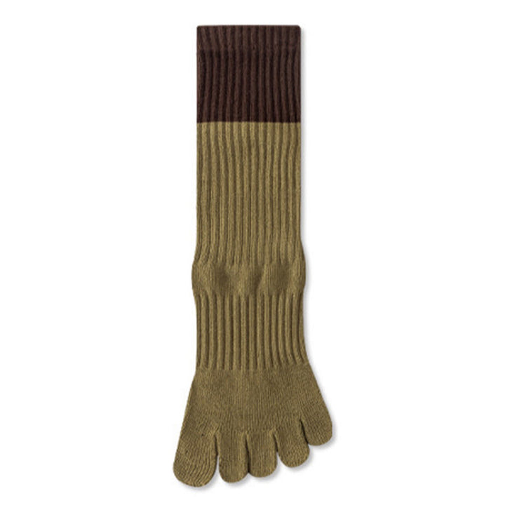 Chaussettes de yoga Olivenorma mi-mollet haute élasticité, semelle intégrale en silicone antidérapante avec amorti silencieux, pour le sport et le fitness (femme) - Vert d'automne - 10 paires - image 14