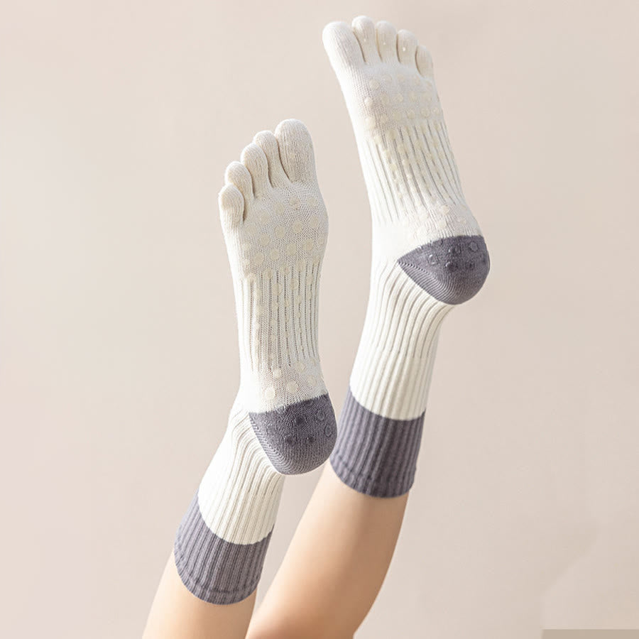 Chaussettes de yoga Olivenorma mi-mollet haute élasticité, semelle intégrale en silicone antidérapante avec amorti silencieux, pour le sport et le fitness (femme) - image 5