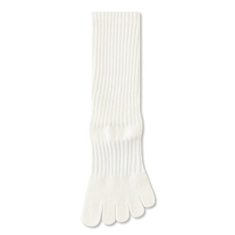 Chaussettes de yoga Olivenorma mi-mollet haute élasticité, semelle intégrale en silicone antidérapante avec amorti silencieux, pour le sport et le fitness (femme) - Blanc crémeux - 10 paires - image 17
