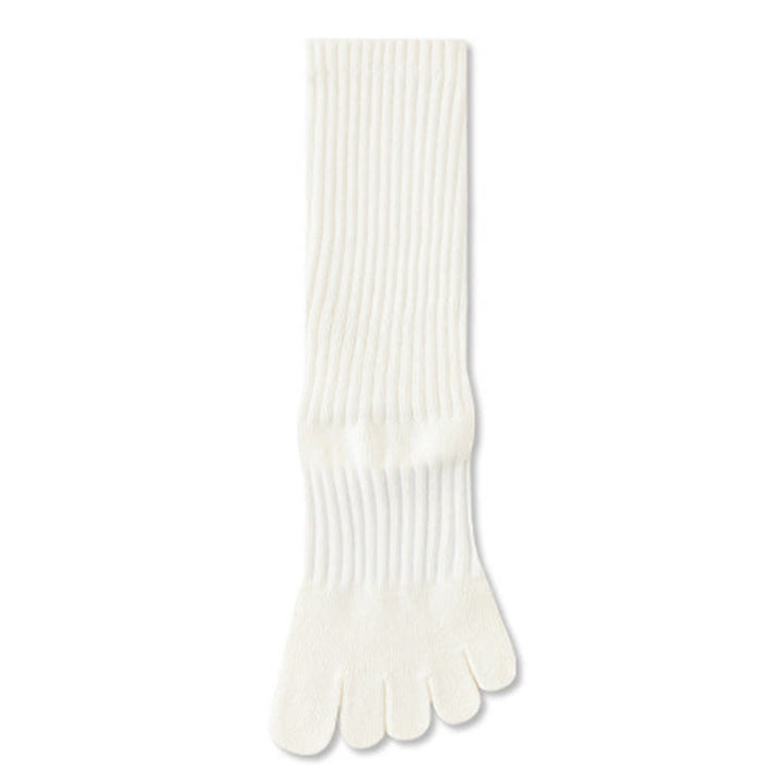 Chaussettes de yoga Olivenorma mi-mollet haute élasticité, semelle intégrale en silicone antidérapante avec amorti silencieux, pour le sport et le fitness (femme) - Blanc crémeux - 10 paires - image 17