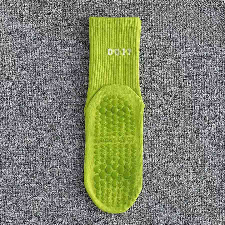 Chaussettes de yoga Olivenorma mi-hautes en maille élastique, couvrantes et antidérapantes, avec soutien de l'équilibre en silicone, pour femmes, idéales pour le sport et les activités variées. - Jaune-vert - 10 paires - image 16