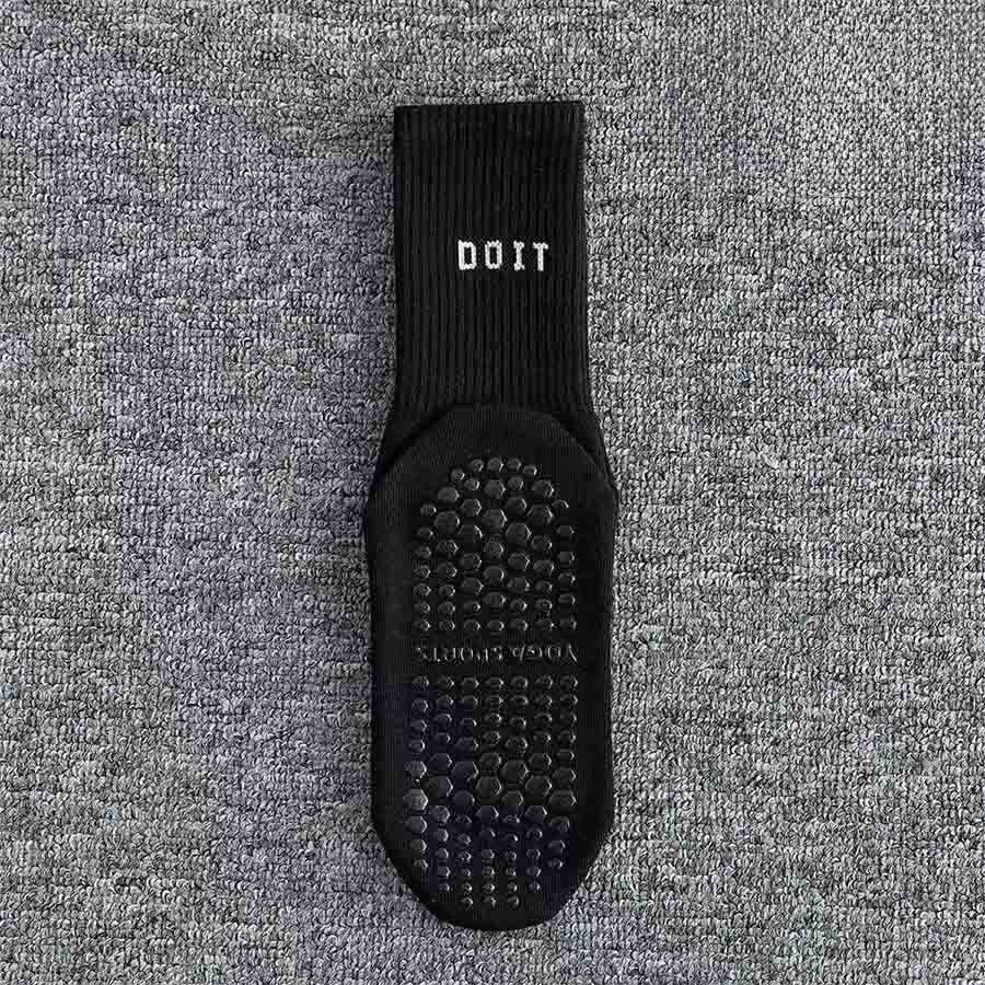 Chaussettes de yoga Olivenorma mi-hautes en maille élastique, couvrantes et antidérapantes, avec soutien de l'équilibre en silicone, pour femmes, idéales pour le sport et les activités variées. - Noir - 10 paires - image 1