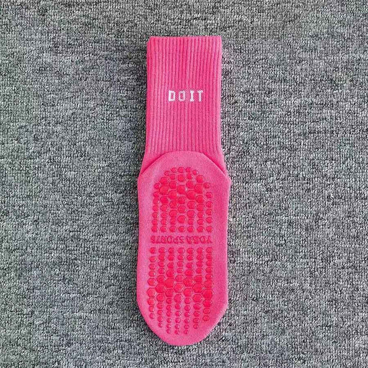 Chaussettes de yoga Olivenorma mi-hautes en maille élastique, couvrantes et antidérapantes, avec soutien de l'équilibre en silicone, pour femmes, idéales pour le sport et les activités variées. - Rose rouge - 10 paires - image 11