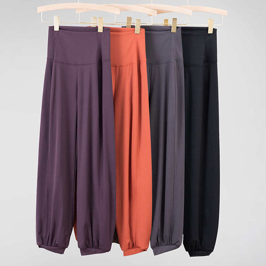 Pantalon de jogging harem taille haute Olivenorma, jambes larges et amples, style décontracté et fitness pour femme - image 3