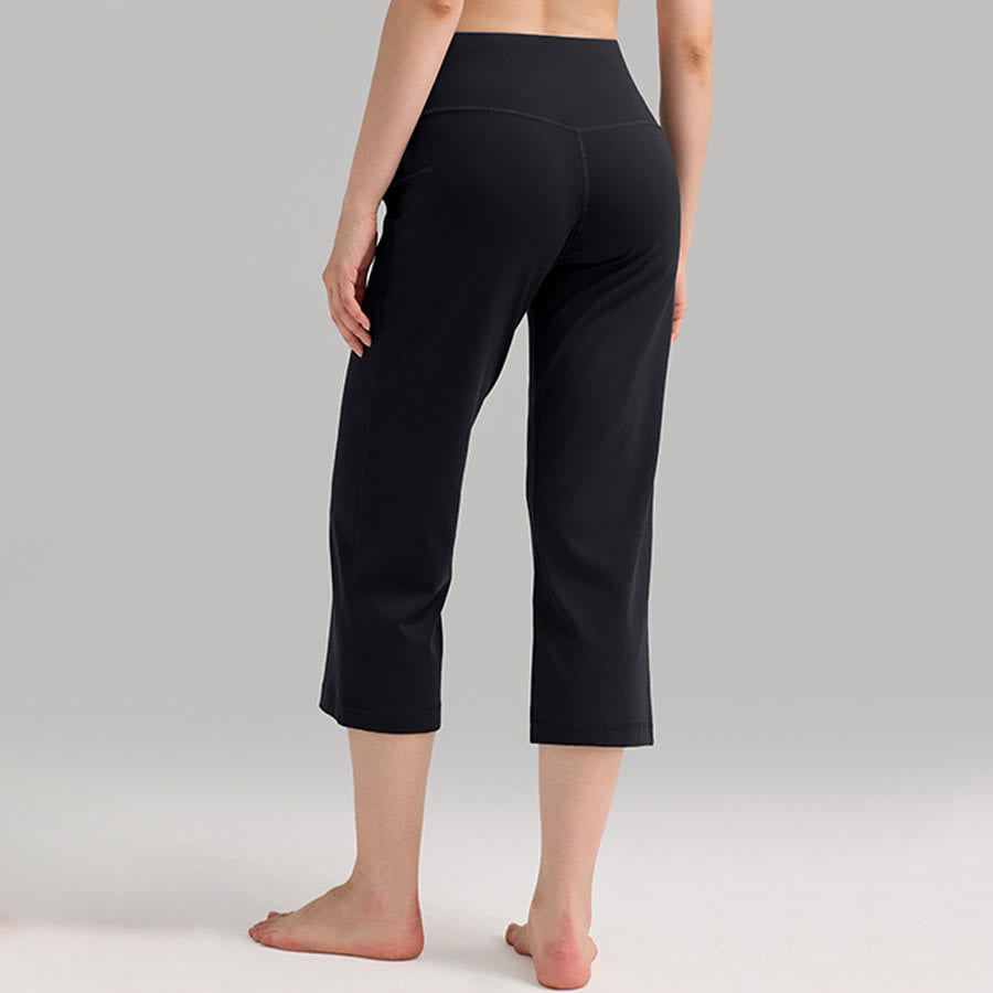 Pantalon de yoga et fitness pour femme Olivenorma, taille haute, jambes larges, avec poches - image 12