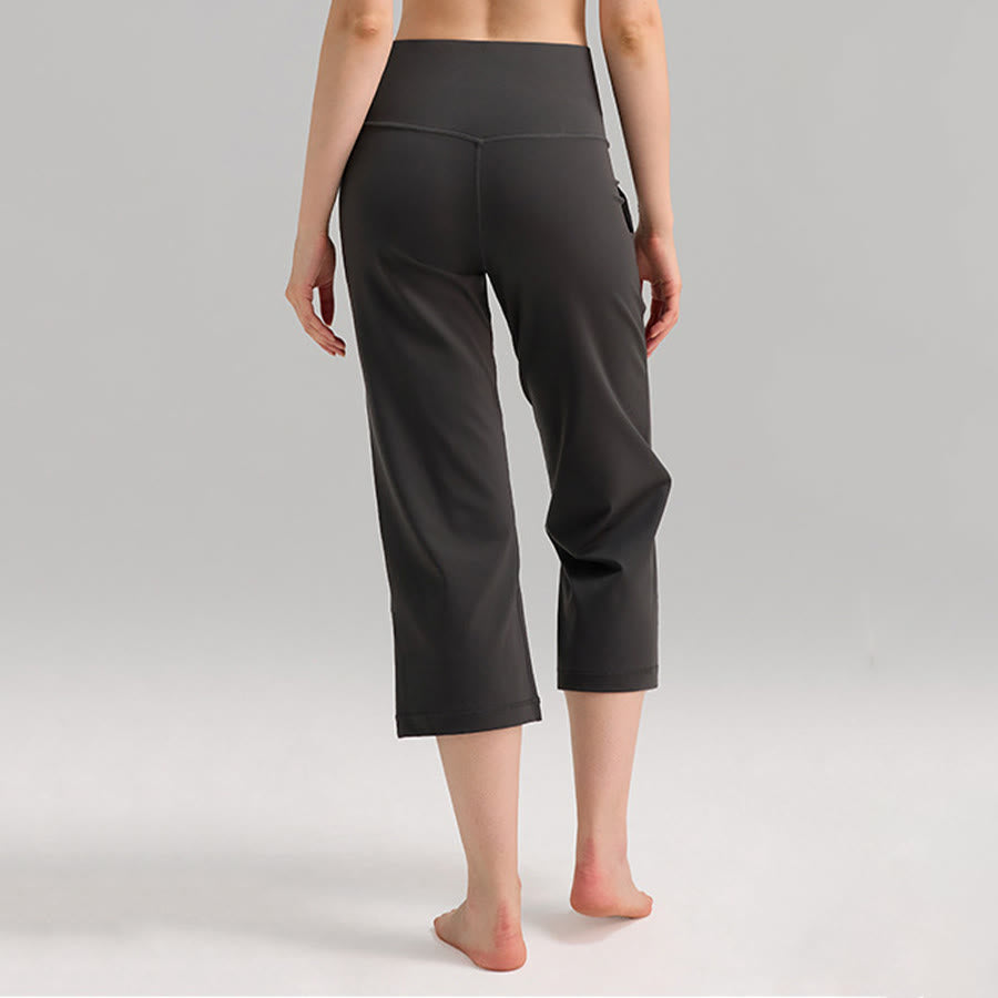 Pantalon de yoga et fitness pour femme Olivenorma, taille haute, jambes larges, avec poches - image 10