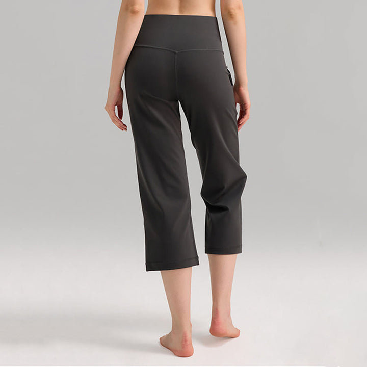 Pantalon de yoga et fitness pour femme Olivenorma, taille haute, jambes larges, avec poches - image 10
