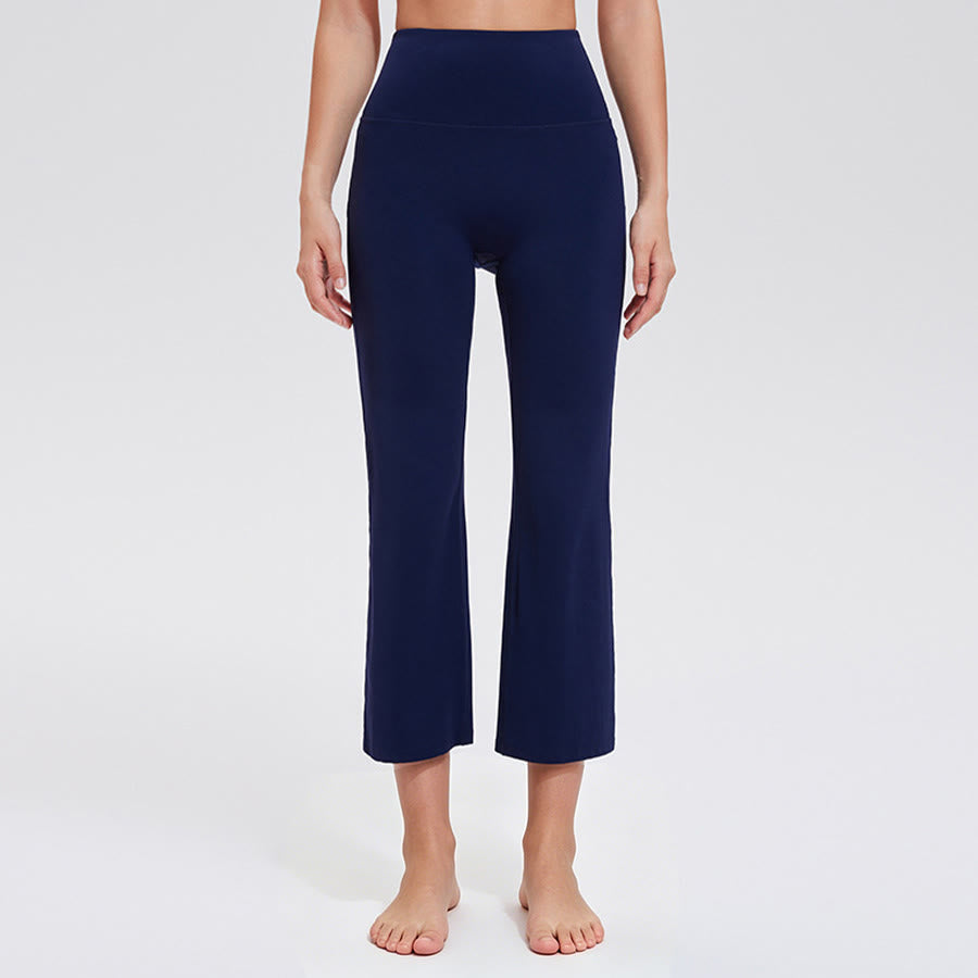 Pantalon de yoga et fitness Olivenorma taille haute à huit points, coupe slim, pour femme - Bleu marine - XXXL - image 11
