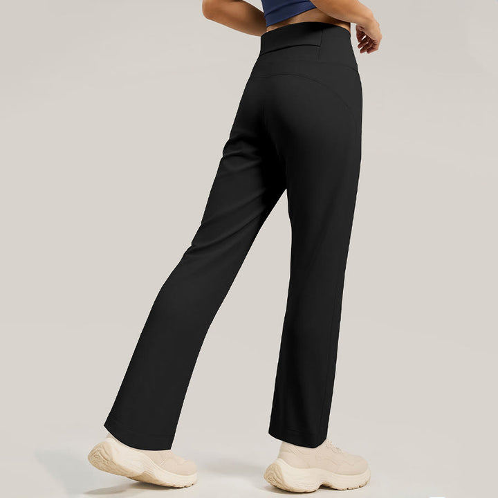 Pantalon de yoga Olivenorma pour femme, taille haute croisée, jambes larges et drapé ample - image 4