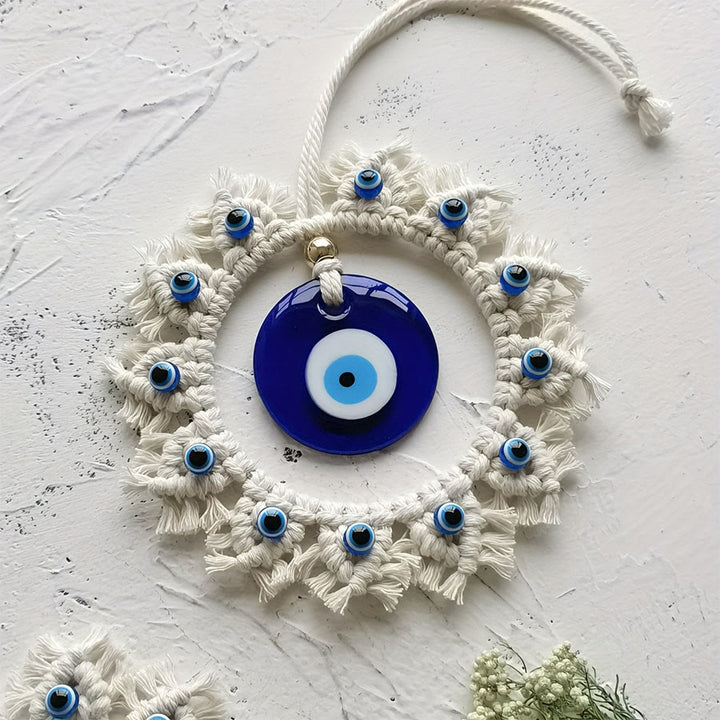 Couronne de macramé Olivenorma faite main, ornement mural œil maléfique - image 5