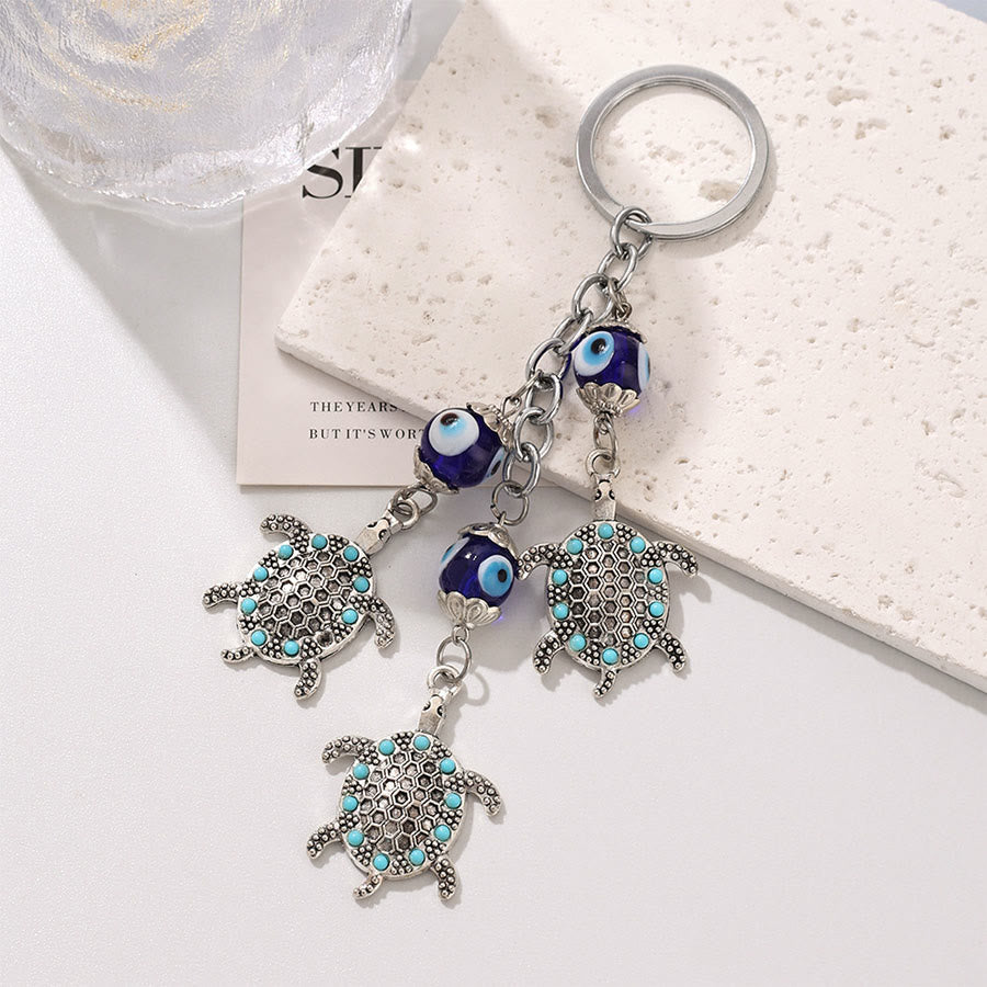 Porte-clés protecteur Olivenorma Classic Evil Eye Multi Charm - Tortue Bleu Ciel - image 7