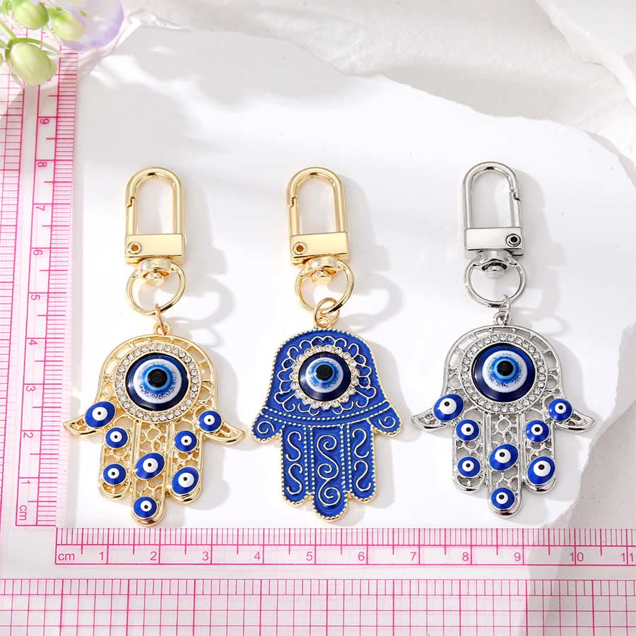 Ornement pendentif clé Hamsa œil maléfique incrusté de strass Olivenorma - image 1
