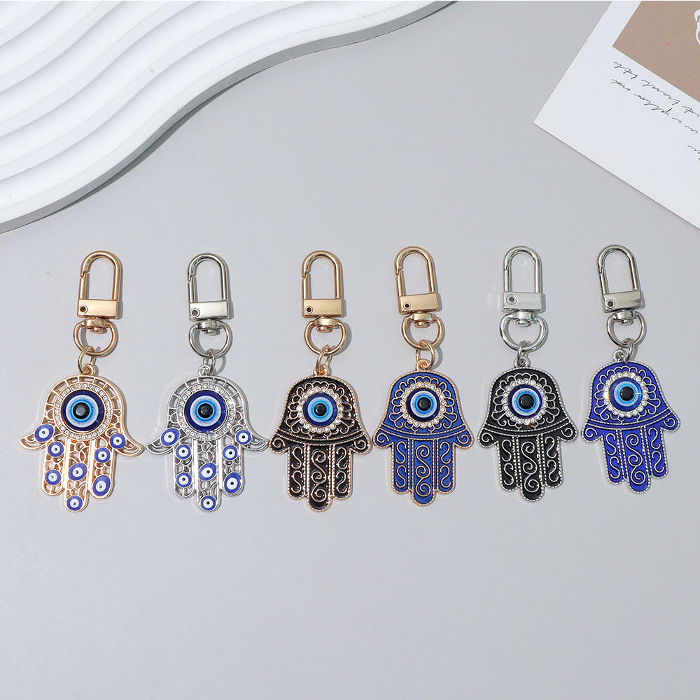 Ornement pendentif clé Hamsa œil maléfique incrusté de strass Olivenorma - image 2