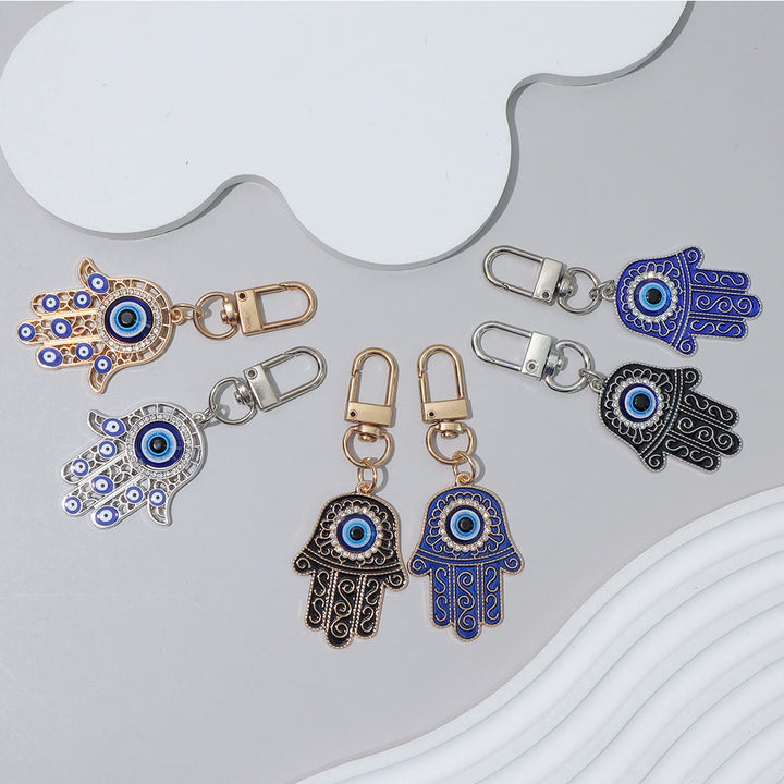 Ornement pendentif clé Hamsa œil maléfique incrusté de strass Olivenorma - image 6