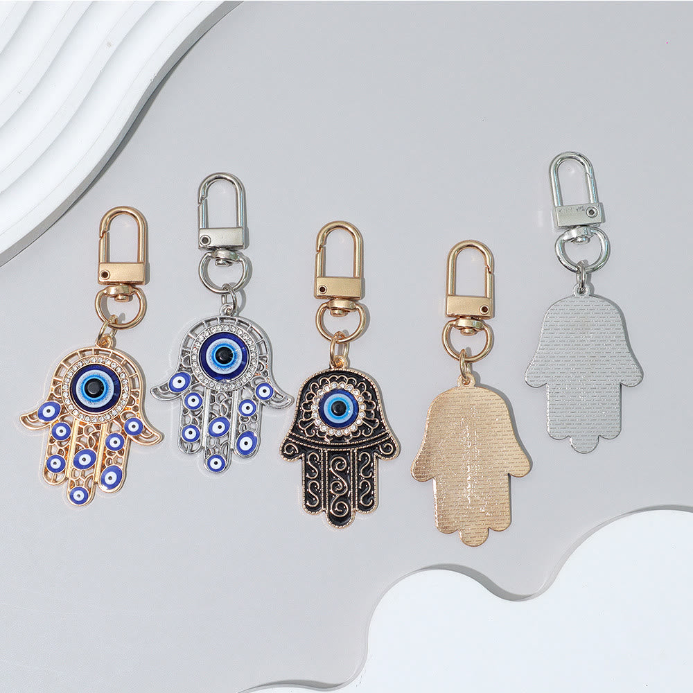 Ornement pendentif clé Hamsa œil maléfique incrusté de strass Olivenorma - image 3