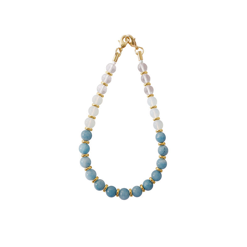 Bracelet de téléphone Olivenorma fait main, orné de perles dégradées, avec chaîne anti-perte. - Calcédoine bleue - image 10