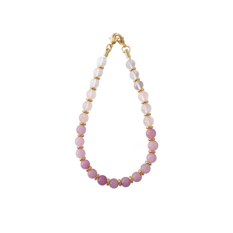 Bracelet de téléphone Olivenorma fait main, orné de perles dégradées, avec chaîne anti-perte. - Quartz rose - image 2