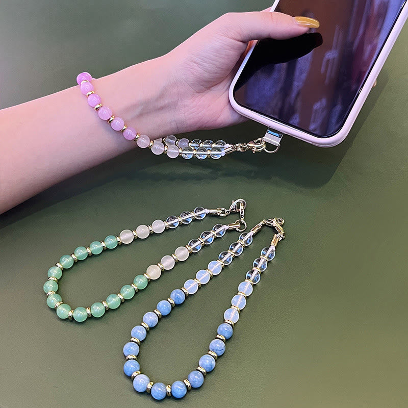 Bracelet de téléphone Olivenorma fait main, orné de perles dégradées, avec chaîne anti-perte. - image 1