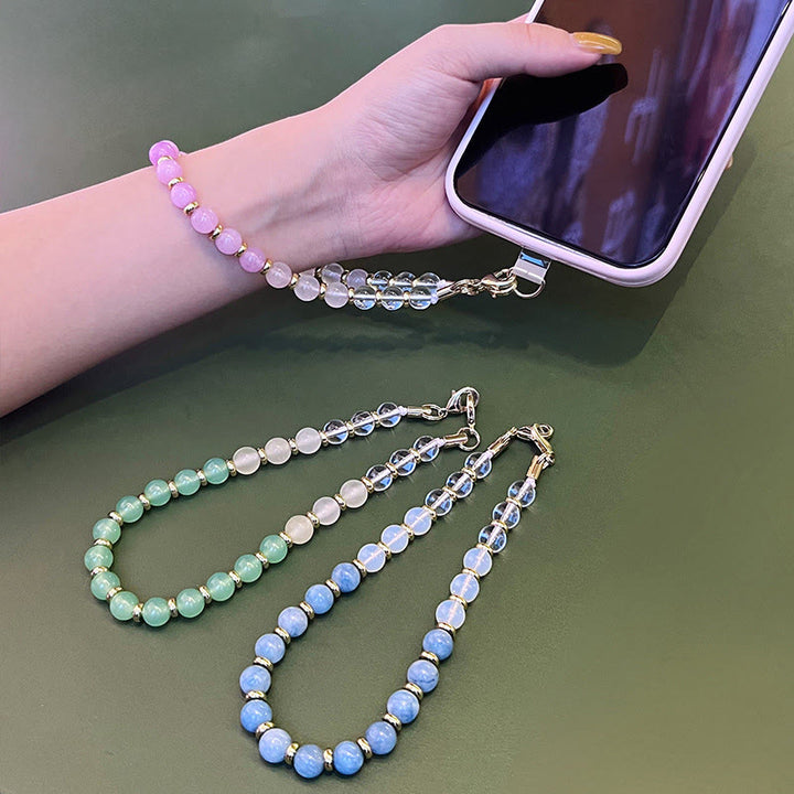 Bracelet de téléphone Olivenorma fait main, orné de perles dégradées, avec chaîne anti-perte. - image 1