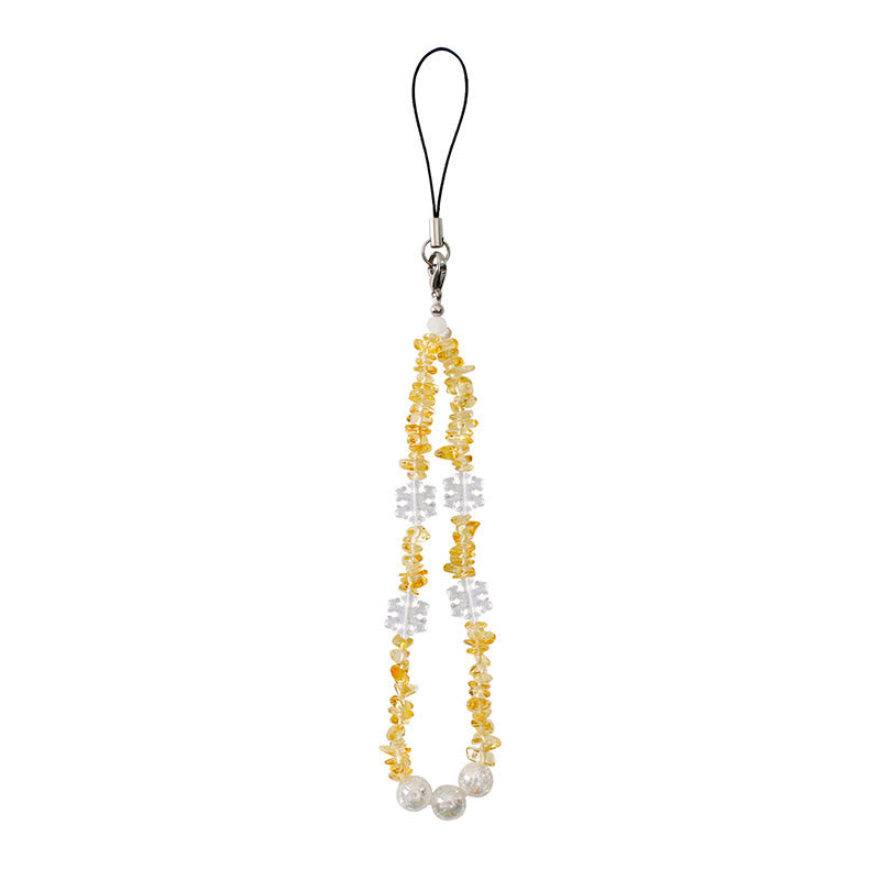 Chaîne de téléphone amovible Olivenorma avec délicates perles et accent flocon de neige - Citrine - image 9
