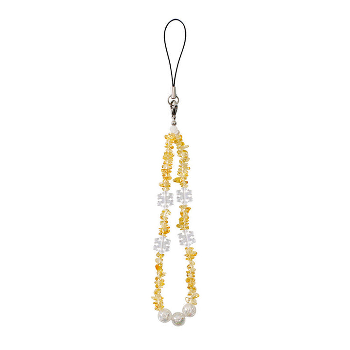 Chaîne de téléphone amovible Olivenorma avec délicates perles et accent flocon de neige - Citrine - image 9